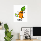 Carrate Funny Carrot Karate Pun ポスター (ホームオフィス)