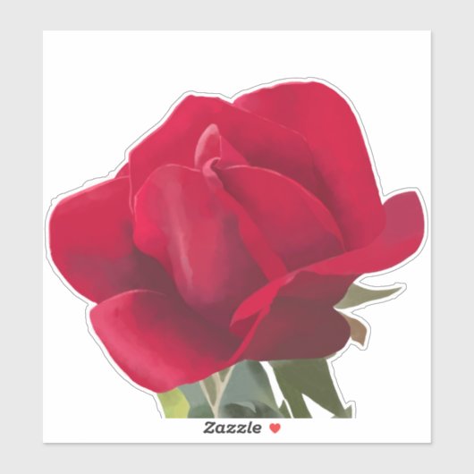 Carré Rose rouge - Red rose  シール (シート)