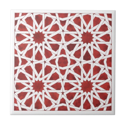 Carreau céramique Mosaïque marocaine rouge  タイル (正面)