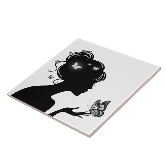 Carreau La femme papillons blancs タイル (側面)