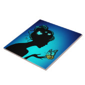 Carreau La femme papillons bleues タイル (側面)