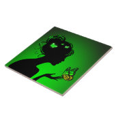 Carreau La femme papillons verts タイル (側面)