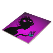 Carreau La femme papillons violets タイル (側面)