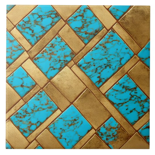 Carreaux or et turquoise - Coll. Turquoise タイル (正面)