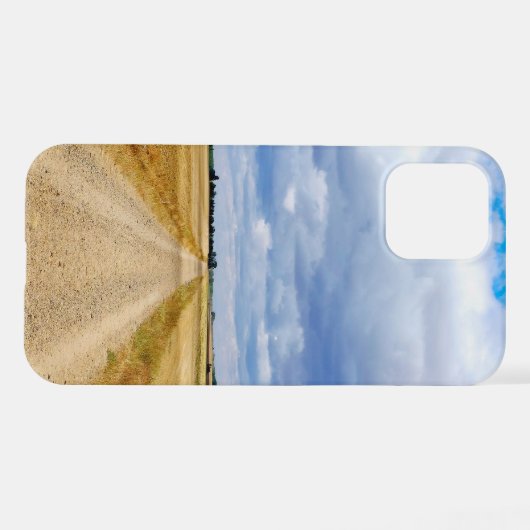 Carretera Boadilla del Camino - Itero de la Vega iPhoneケース (裏面横)