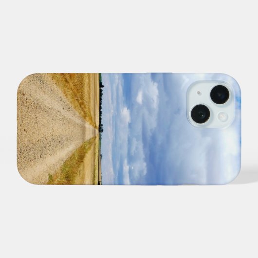 Carretera Boadilla del Camino - Itero de la Vega iPhone 15ケース (裏面横)