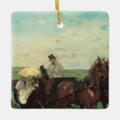 Carriage at the Races by Edgar Degas,ヴィンテージ・アート セラミックオーナメント (正面)