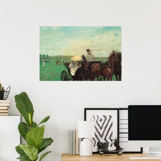 Carriage at the Races by Edgar Degas,ヴィンテージ・アート ポスター (ホームオフィス)