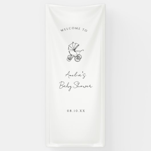 Carriage Baby Shower Welcome 横断幕 (縦)