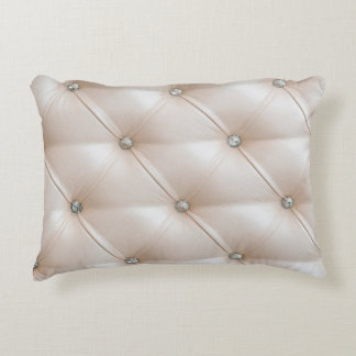 Carriage furniture upholstery in light beige leath アクセントクッション