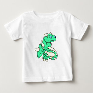 Carrieミハエル著真新しい緑ドラゴン ベビーTシャツ