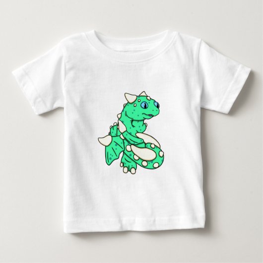 Carrieミハエル著真新しい緑ドラゴン ベビーTシャツ (正面)