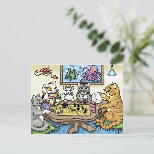 Carrieミハエル著開拓者を遊んでいる猫 ポストカード (スタンド正面)