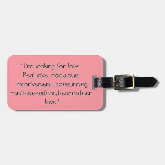 Carrie Bradshaw: "私は捜しています愛"を ラゲッジタグ (正面横)