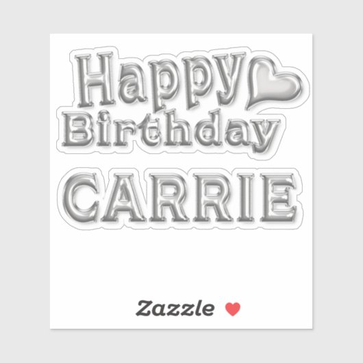Carrie Happy Birthday silver Aufkleber Sticker シール (シート)