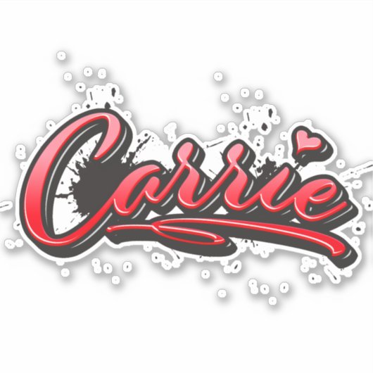Carrie red Heart Graffiti Aufkleber Sticker シール (正面)