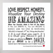 Carrie's Inspirational Dance Quotes Poster- White ポスター (正面)