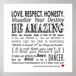 Carrie's Inspirational Dance Quotes Poster- White ポスター