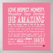 Carrie's Wall of Inspirational Dance Quotes- Pink ポスター (正面)