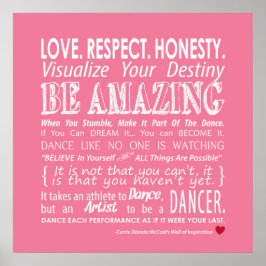Carrie's Wall of Inspirational Dance Quotes- Pink ポスター