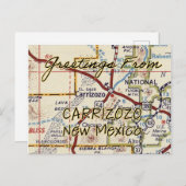 Carrizozo NMヴィンテージマップ ポストカード (正面/裏面)
