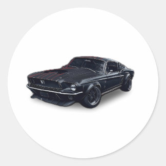 Carro Auto negro cool car ラウンドシール