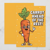 Carrot Ahead of the Rest veggie lover healthy food サンキューカード (正面/裏面)
