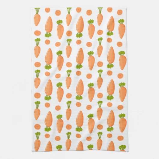 Carrot and slice pattern キッチンタオル (縦)