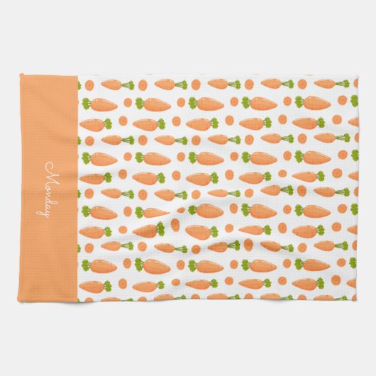 Carrot and slice pattern キッチンタオル (横)