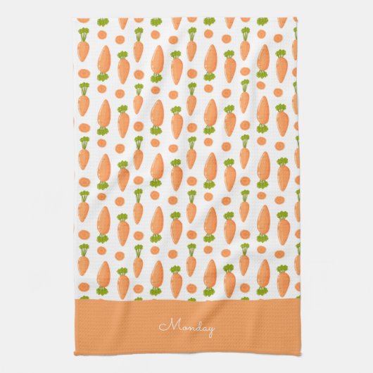 Carrot and slice pattern キッチンタオル (縦)