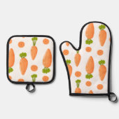 Carrot and slice pattern 鍋つかみ&鍋敷きセット (正面)