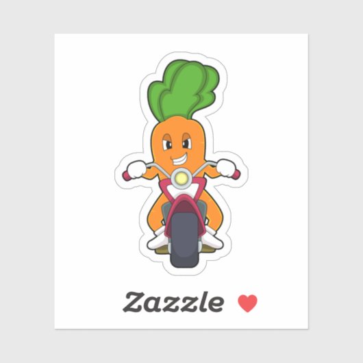 Carrot asバイクもしくは自転車に乗る人とMotorcycle.PNG シール (シート)