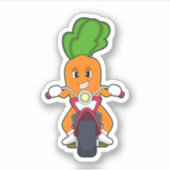 Carrot asバイクもしくは自転車に乗る人とMotorcycle.PNG シール (正面)