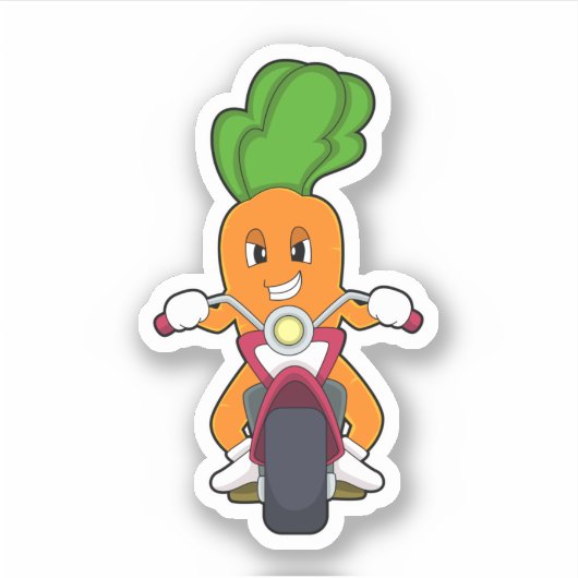 Carrot asバイクもしくは自転車に乗る人とMotorcycle.PNG シール (正面)