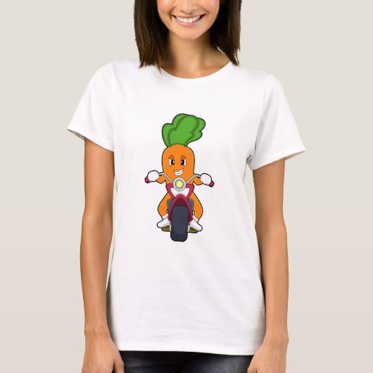 Carrot asバイクもしくは自転車に乗る人とMotorcycle.PNG Tシャツ (正面)