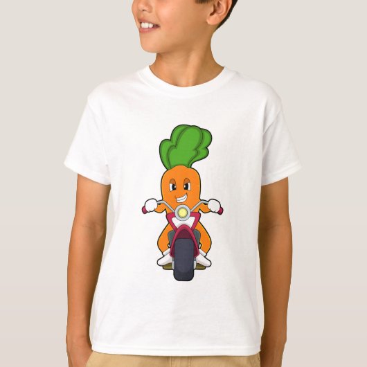 Carrot asバイクもしくは自転車に乗る人とMotorcycle.PNG Tシャツ (正面)