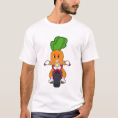 Carrot asバイクもしくは自転車に乗る人とMotorcycle.PNG Tシャツ (正面)