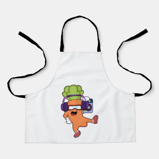 Carrot at Music with Headphone エプロン (正面)