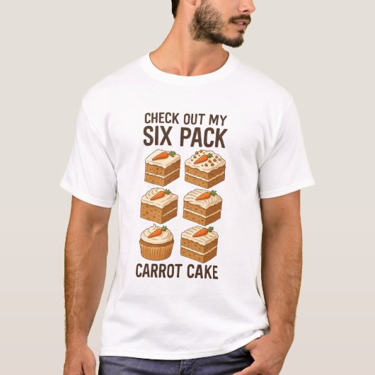 Carrot Cake Lover Tee Sweet Six Pack Parody Design Tシャツ (正面)