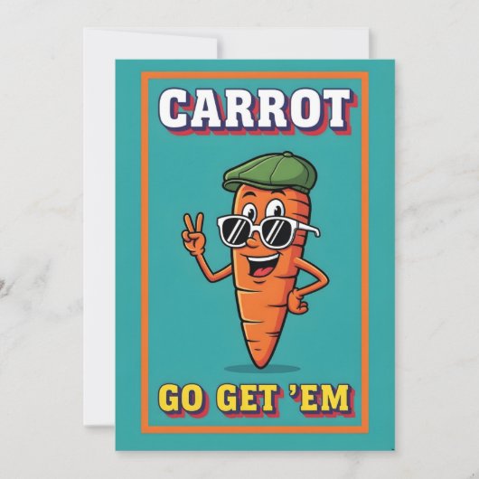 Carrot Go Get ’Em funny carrot pun motivational サンキューカード (正面)