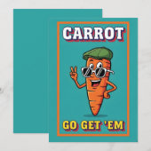 Carrot Go Get ’Em funny carrot pun motivational サンキューカード (正面/裏面)