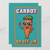 Carrot Go Get ’Em funny carrot pun motivational サンキューカード (正面/裏面)