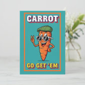 Carrot Go Get ’Em funny carrot pun motivational サンキューカード (スタンド正面)