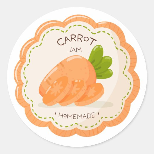 Carrot Homemade Jam Jar Label ラウンドシール (正面)