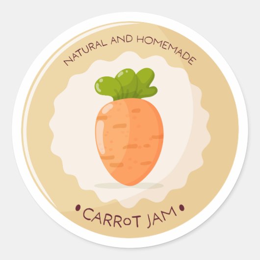 Carrot Jam Jar Label ラウンドシール (正面)