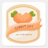 Carrot Jam Jar Square Label スクエアシール (正面)