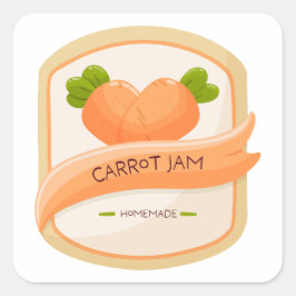 Carrot Jam Jar Square Label スクエアシール