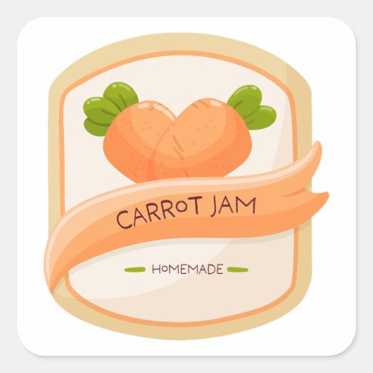 Carrot Jam Jar Square Label スクエアシール (正面)