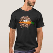 Carrot Leopard Print Lips Funny Vegan Vegetarian V Tシャツ (正面)