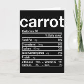 Carrot Nutrition Facts Funny Thanksgiving Christma カード (正面)